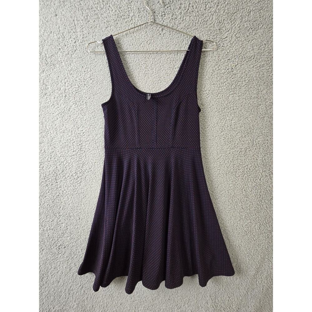 Free People Navy Polka Dot Sleeveless Skater Dress Size Small S